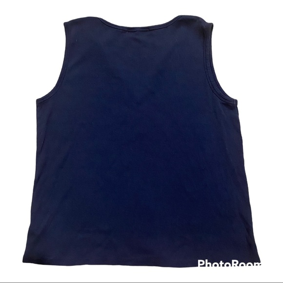 Lauren Ralph Lauren ribbed tank top with v neck and buttons - Picture 7 of 8